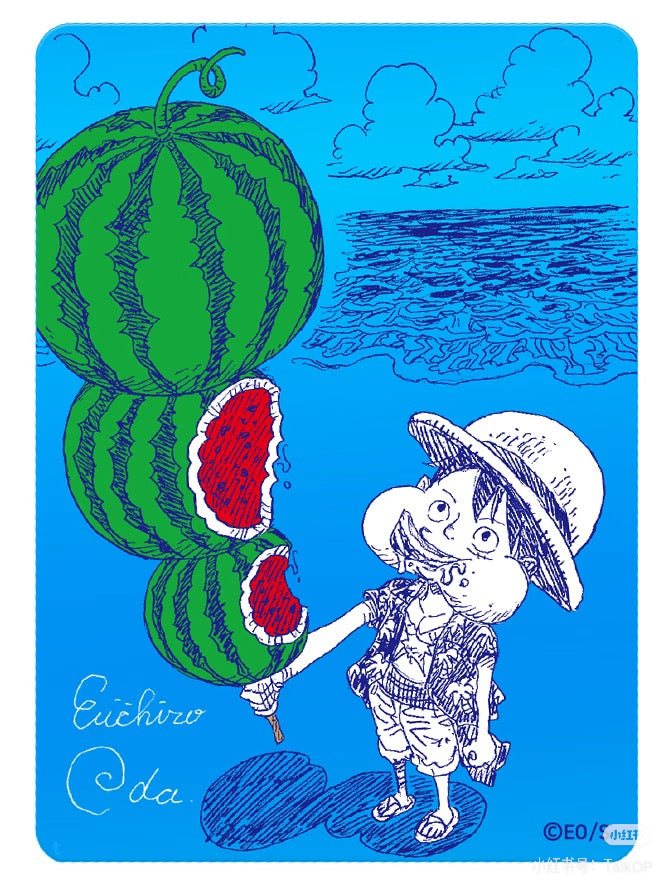 One Piece Metakira Card Luffy Watermelon NatsuComi Promo